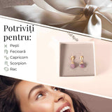 Cercei Aurii cu Ametist Natural Brut - Eleganta si Energie Feminina