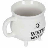 Cana Alba \\"White witch\\" in Forma de Ceaun Magic - Inscrisa cu \\"Vrajitoarea Alba\\" - Cadoul Perfect pentru Iubitorii de Magie