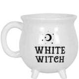 Cana Alba \\"White witch\\" in Forma de Ceaun Magic - Inscrisa cu \\"Vrajitoarea Alba\\" - Cadoul Perfect pentru Iubitorii de Magie