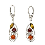 Cercei Argint 925 Buchet de Flori cu Chihlimbar - Feminitate, Energie si Eleganta