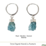 Cercei Argint 925 cu Acvamarin Brut Natural – Calm Interior si Eleganta Naturala
