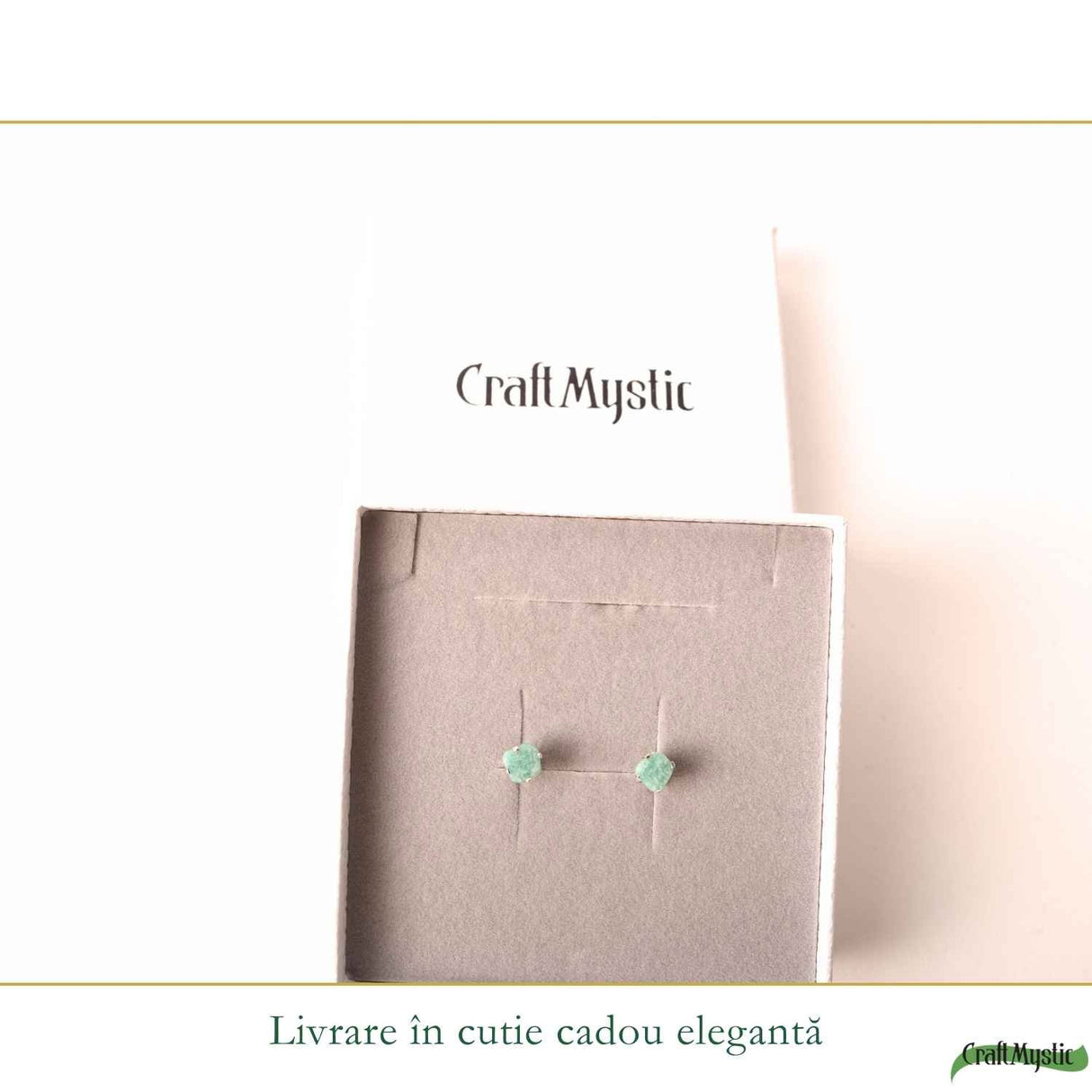 Cercei Argint 925 cu Amazonit Natural Brut – Calm si Eleganta Autentica