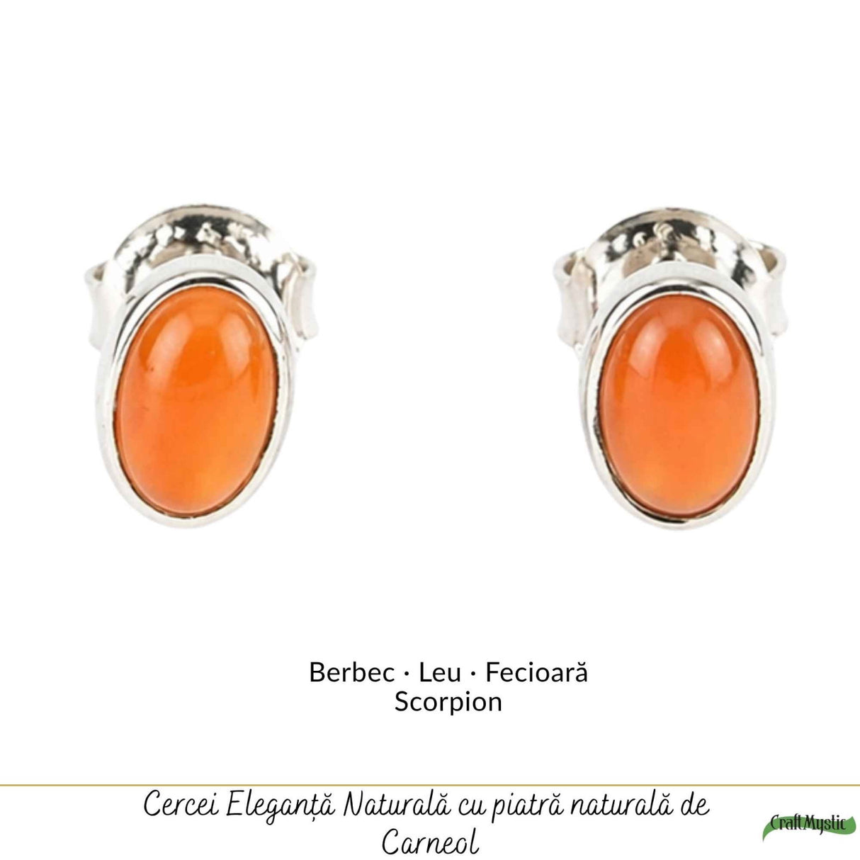 Cercei argint 925 cu carneol oval – energie si incredere