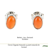 Cercei argint 925 cu carneol oval – energie si incredere