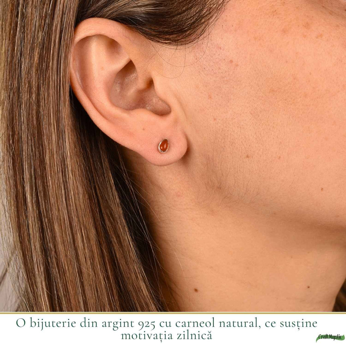 Cercei argint 925 cu carneol lacrima – energie si curaj