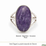 Inel Argint 925 cu Charoit Oval – Claritate Mentala si Echilibru Emotional