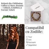 Bratara Chihlimbar Galben si Maro-Rosiatic - Caldura, Protectie si Energie Solara Echilibrata