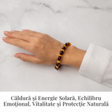 Bratara Chihlimbar Galben si Maro-Rosiatic - Caldura, Protectie si Energie Solara Echilibrata