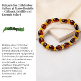 Bratara Chihlimbar Galben si Maro-Rosiatic - Caldura, Protectie si Energie Solara Echilibrata