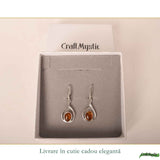 Cercei Argint 925 cu Chihlimbar - Eleganta Naturala si Energie Calda