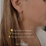 Cercei Argint 925 cu Chihlimbar - Eleganta Naturala si Energie Calda