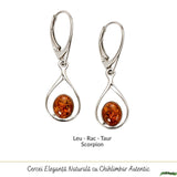 Cercei Argint 925 cu Chihlimbar - Eleganta Naturala si Energie Calda