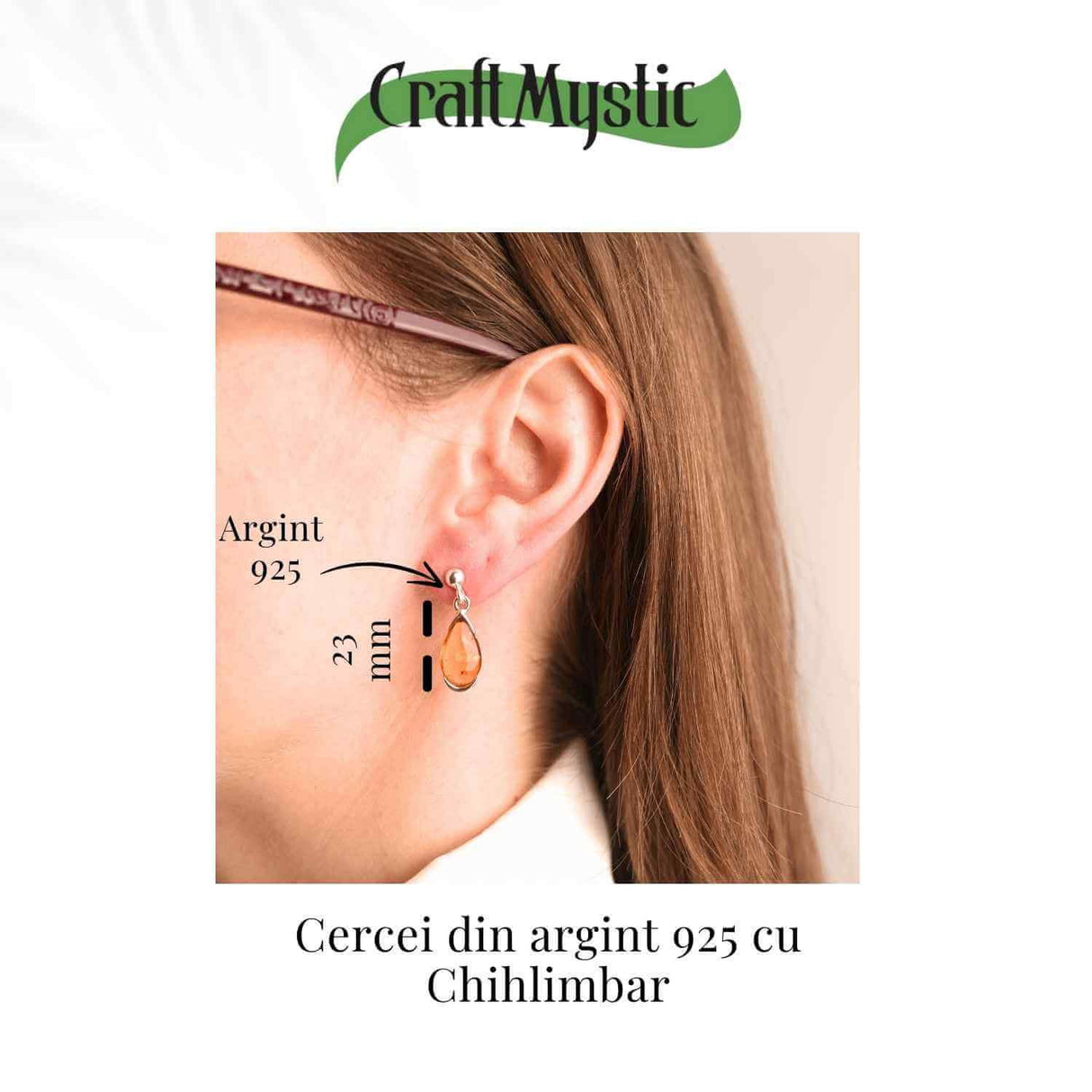 Cercei Argint 925 cu Chihlimbar - Eleganta si Protectie Naturala