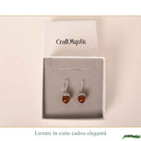 Cercei Argint 925 cu Chihlimbar Ghinda - Protectie, Energie Calda si Echilibru
