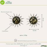 Cercei Argint 925 cu Chihlimbar Verde Soare – Energie si Armonie Naturala