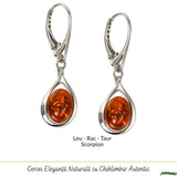 Cercei Argint 925 cu Chihlimbar Lacrima - Eleganta Naturala si Energie Calda