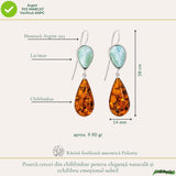 Cercei Argint 925 cu Chihlimbar si Larimar – Echilibru si Feminitate