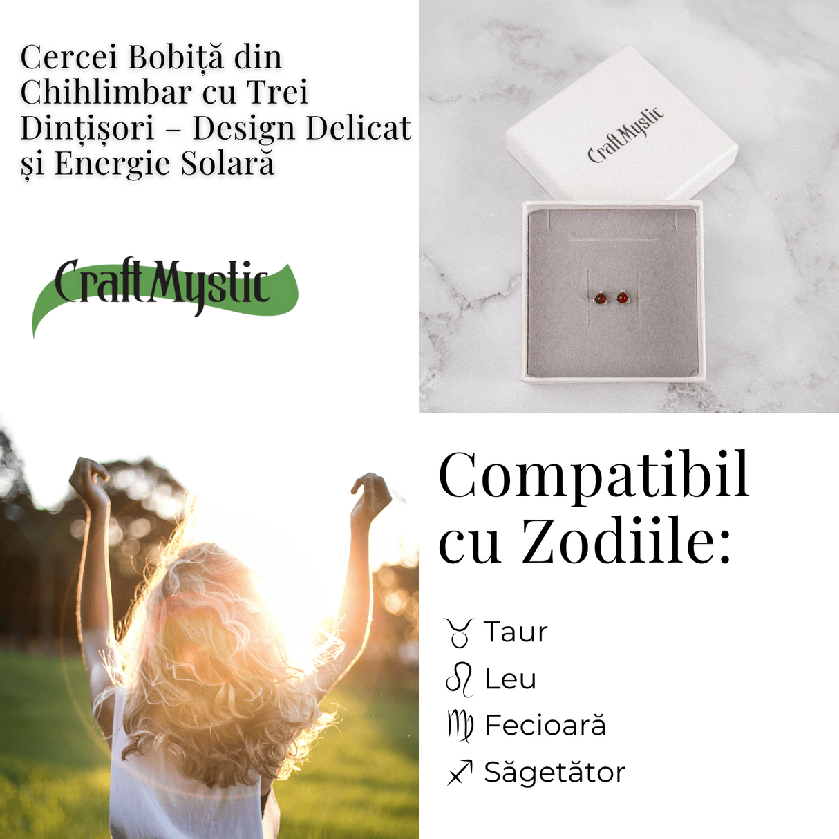 Cercei Argint 925 cu Chihlimbar rosu inchis Natural Rotund - Energie Solara, Delicatețe si Protectie