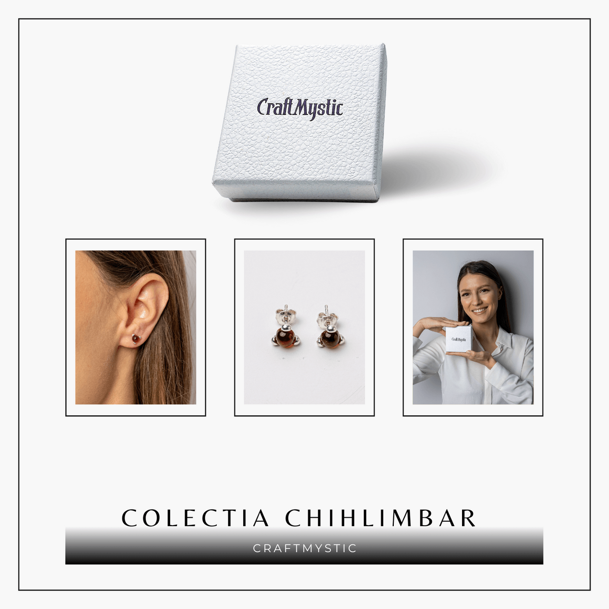Cercei Argint 925 cu Chihlimbar rosu inchis Natural Rotund - Energie Solara, Delicatețe si Protectie