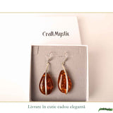 Cercei Argint 925 cu Chihlimbar Lacrima – Energie Calda si Eleganta Statement