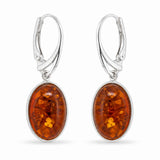Cercei Argint 925 cu Chihlimbar Oval – Eleganta si Energie Pozitiva
