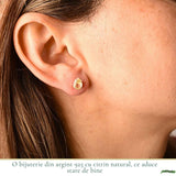 Cercei Argint 925 cu Citrin Natural in Forma de Lacrima – Bucurie si Energie Pozitiva