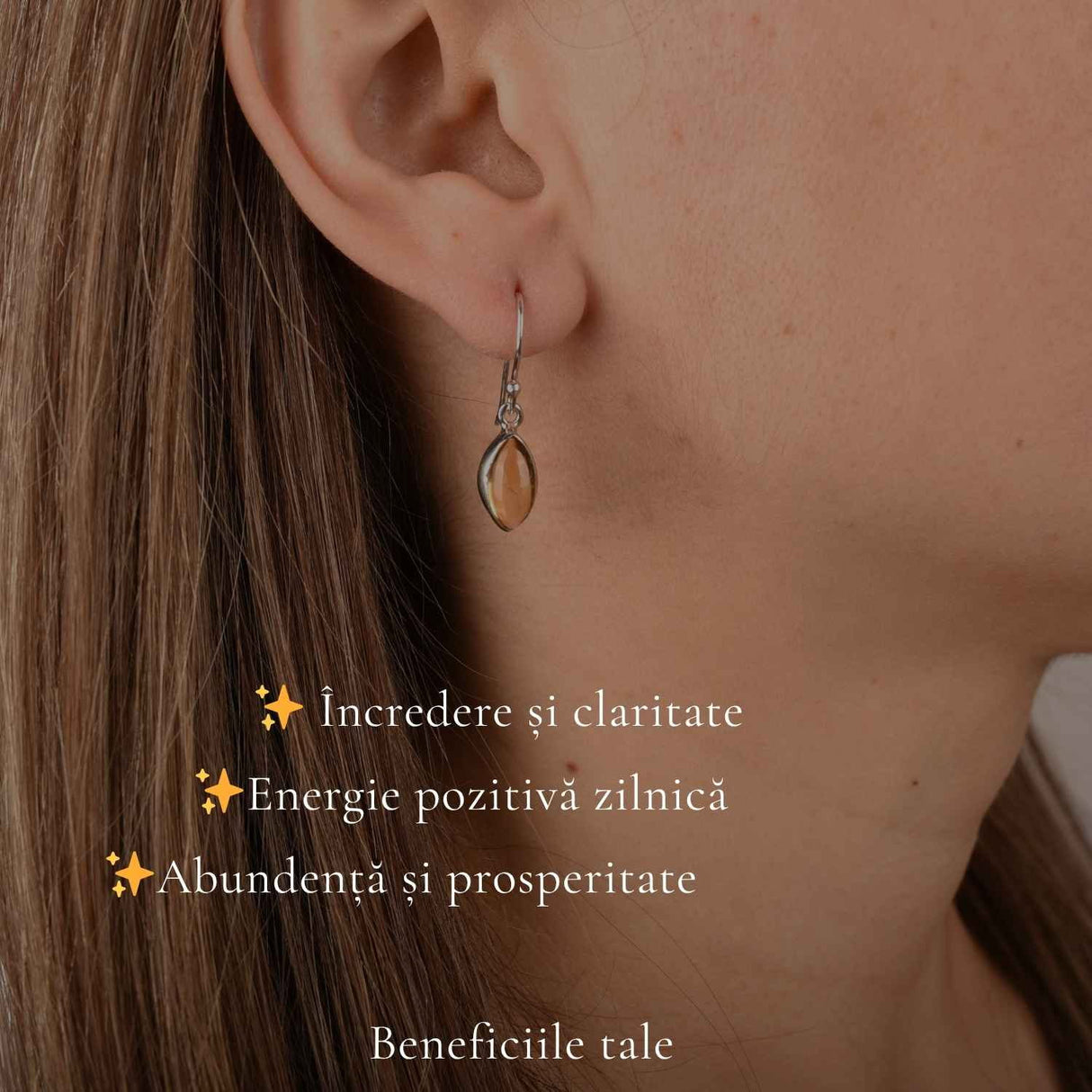 Cercei Argint 925 cu Citrin Delica – Energie Pozitiva si Feminitate