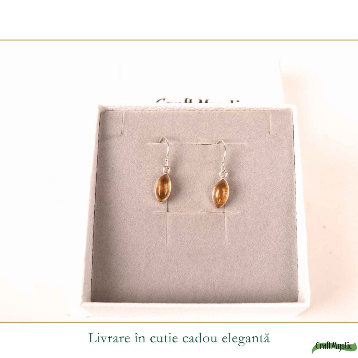 Cercei Argint 925 cu Citrin Delica – Energie Pozitiva si Feminitate