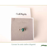 Inel Argint 925 cu Crisocola Ovala – Calm Interior si Feminitate Eleganta