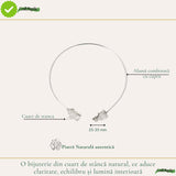 Colier Choker Argintiu cu Cuart de Stanca Natural – Claritate si Echilibru Energetic
