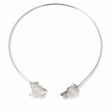 Colier Choker Argintiu cu Cuart de Stanca Natural – Claritate si Echilibru Energetic