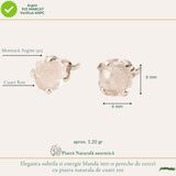 Cercei argint 925 cuart roz brut – iubire de sine si energie delicata