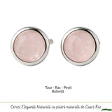 Cercei Argint 925 cu Cuart Roz Bobita – Iubire si Delicatețe Zilnica