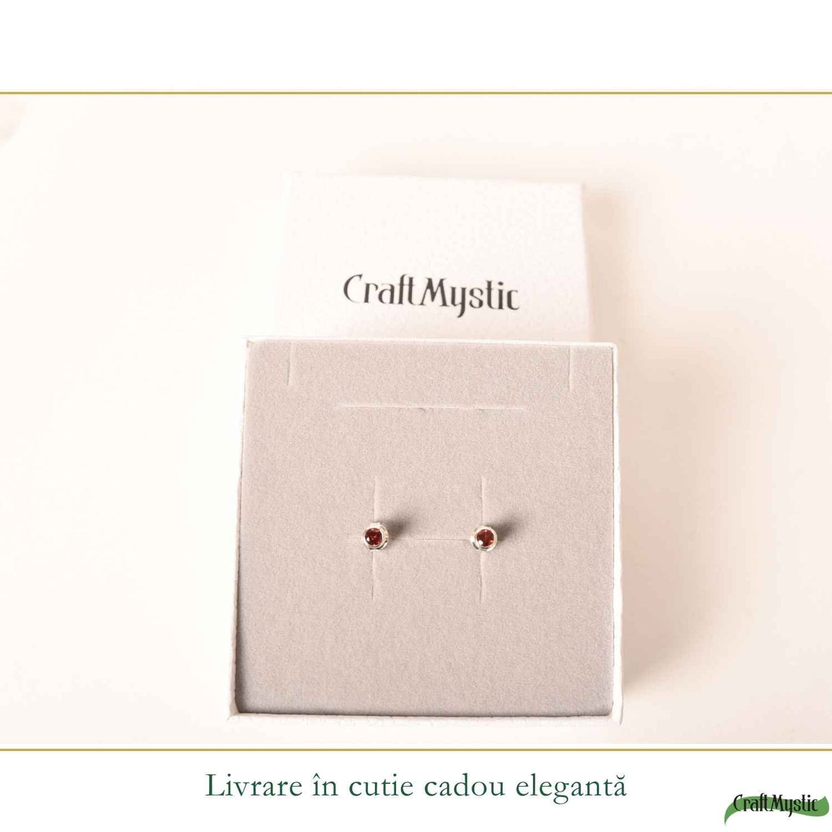 Cercei Argint 925 cu Granat Bobita – Energie, Stabilitate si Incredere