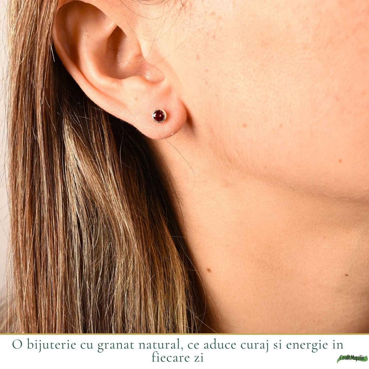 Cercei Argint 925 cu Granat Bobita – Energie, Stabilitate si Incredere