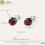 Cercei Argint 925 cu Granat Brut – Energie Puternica si Protectie
