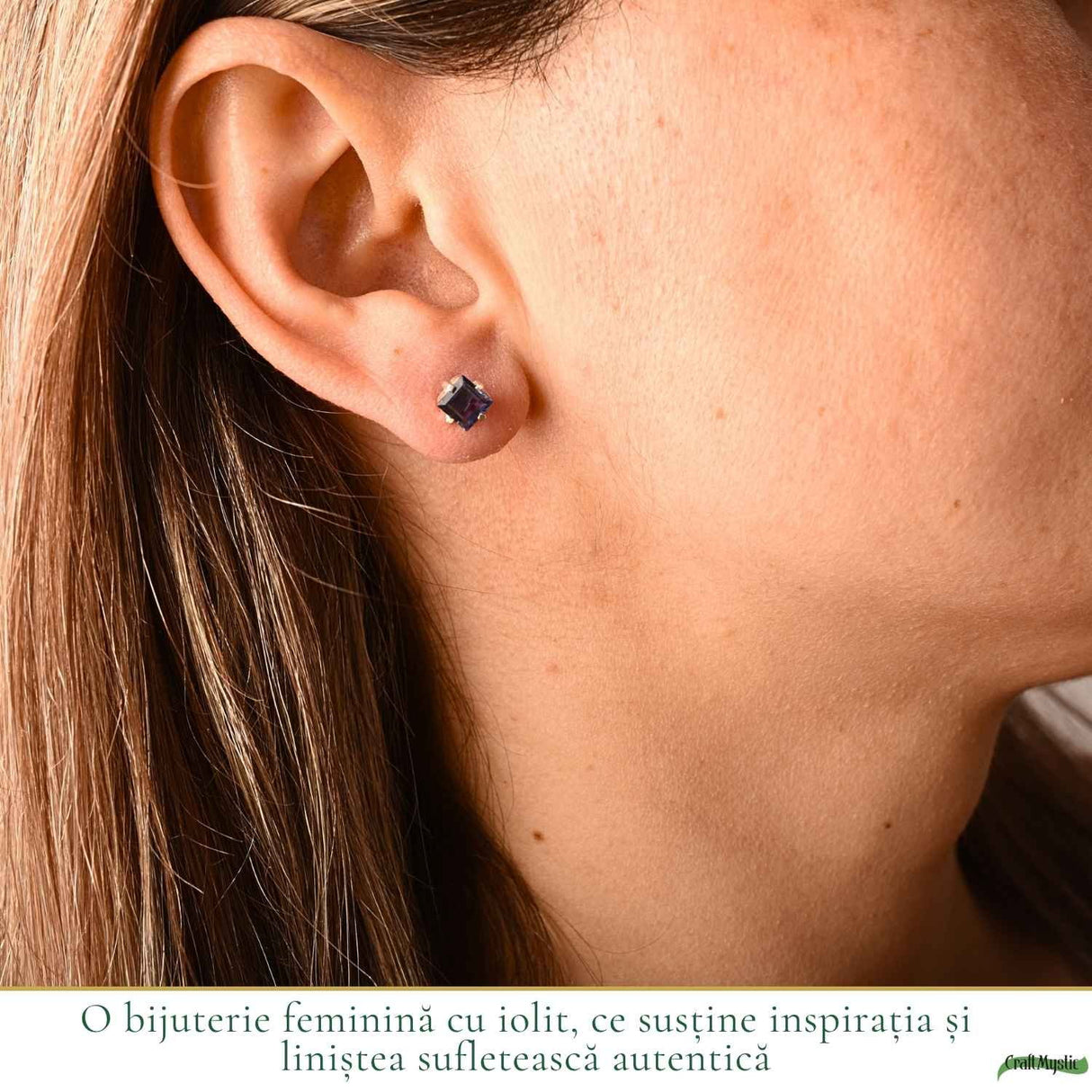 Cercei Argint 925 cu Iolit Fatetat Patrat – Eleganta si Claritate Interioara