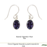 Cercei Argint 925 cu Iolit Fatetat Oval – Claritate si Echilibru Interior