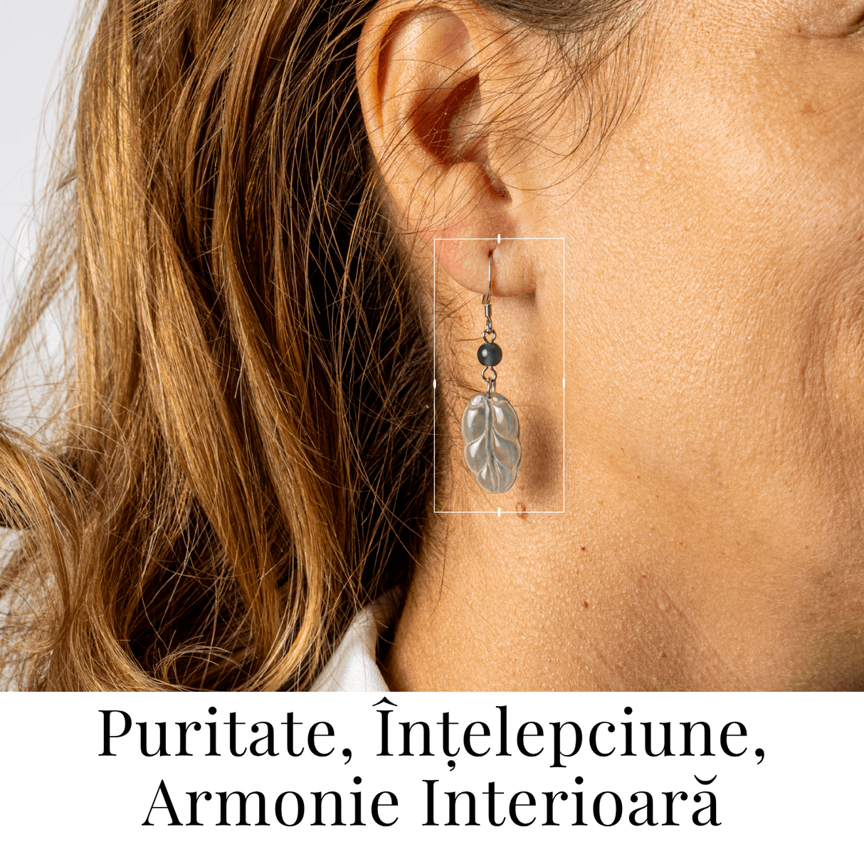 Cercei Argint 925 cu Jad Albastru Guatemala - Model Frunza Naturala pentru Puritate si Armonie Interioara