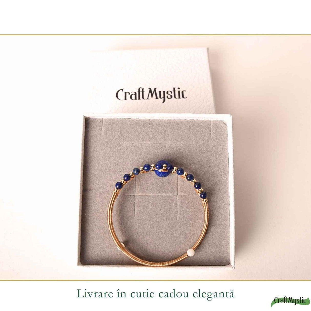 Bratara din Cupru cu Lapis Lazuli Natural – Intelepciune, Comunicare si Eleganta