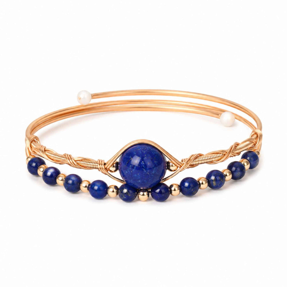 Bratara din Cupru cu Lapis Lazuli Natural – Intelepciune, Comunicare si Eleganta