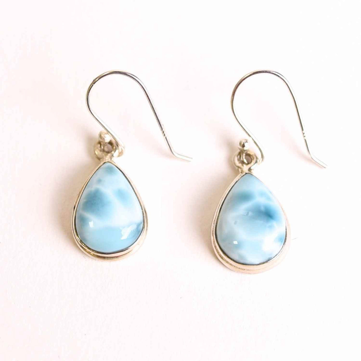 Cercei Argint 925 cu Larimar Lacrima - Calm si Purificare Emotionala