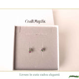 Cercei Argint 925 cu Ruby Zoisite Natural Oval – Energie si Echilibru Feminin