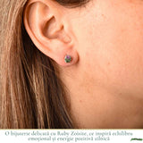 Cercei Argint 925 cu Ruby Zoisite Natural Oval – Energie si Echilibru Feminin