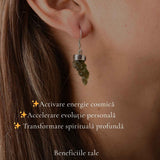 Cercei Argint 925 cu Moldavit Brut – Energie, Echilibru si Transformare