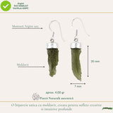 Cercei Argint 925 cu Moldavit Brut – Energie si Echilibru Interior
