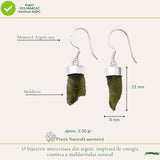 Cercei Argint 925 cu Moldavit Brut – Echilibru si Energie Naturaa