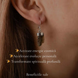 Cercei Argint 925 cu Moldavit Brut – Echilibru si Energie Naturaa