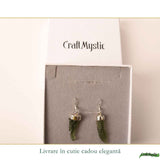 Cercei Argint 925 cu Moldavit Brut – Energie si Echilibru Interior