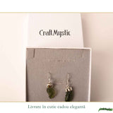 Cercei Argint 925 cu Moldavit Brut – Energie, Echilibru si Transformare